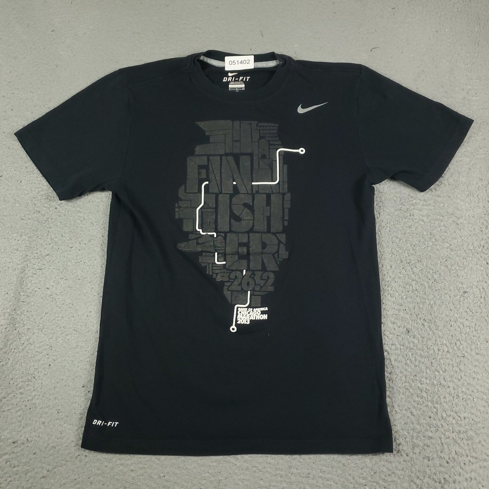 Nike T Shirt Mens Size Small Black Swoosh Casual Short Sleeve Adult